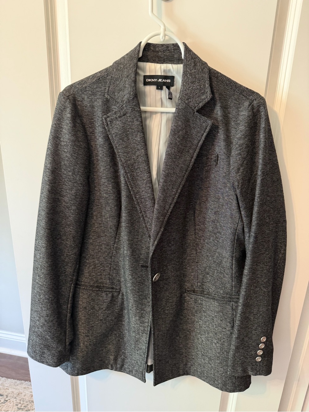 DKNY Gray Herringbone Sport Coat